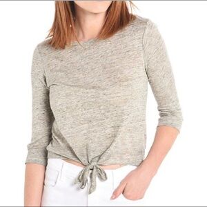 cupcakes and cashmere Mariel Tie-Front Linen Tee